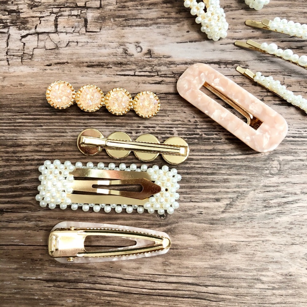 Pearl Acrylic Hair Barrette Clips Hair Accessories - Picture 7 of 9